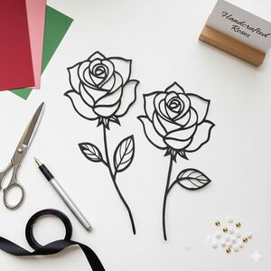 3/$10 Black Rose Cardstock Cutout Decor 2 Pack